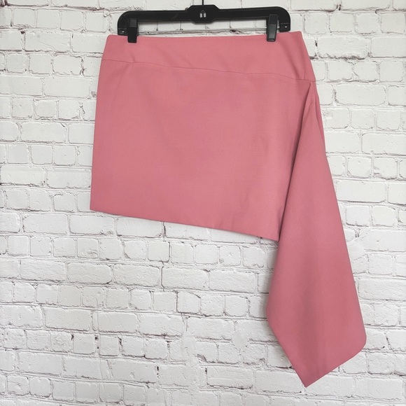 ZARA Pink Asymmetric Mini Skirt—NWT—M - Picture 3 of 13